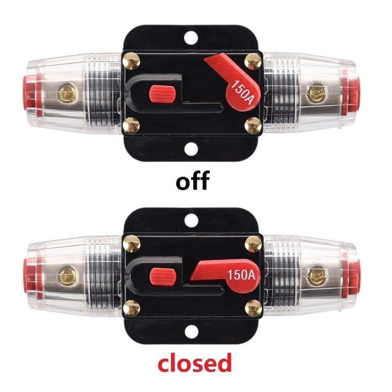 ANJOSHI Circuit Breaker 150amp 20-300A Inline Fuse Holders for Car Audio and Amps Overload Protection Reset Fuse Inverter 12V-24V DC Replace Fuses - Image 5